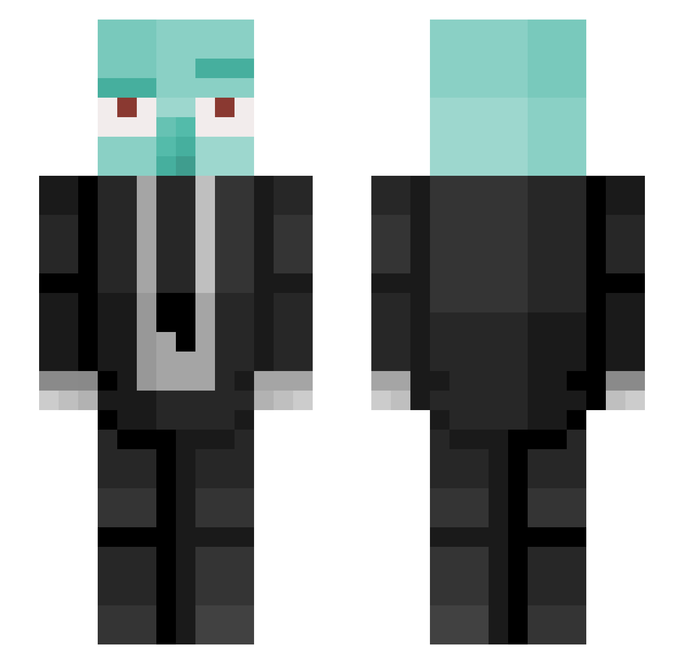 MackleFresh Minecraft skin, front and back view