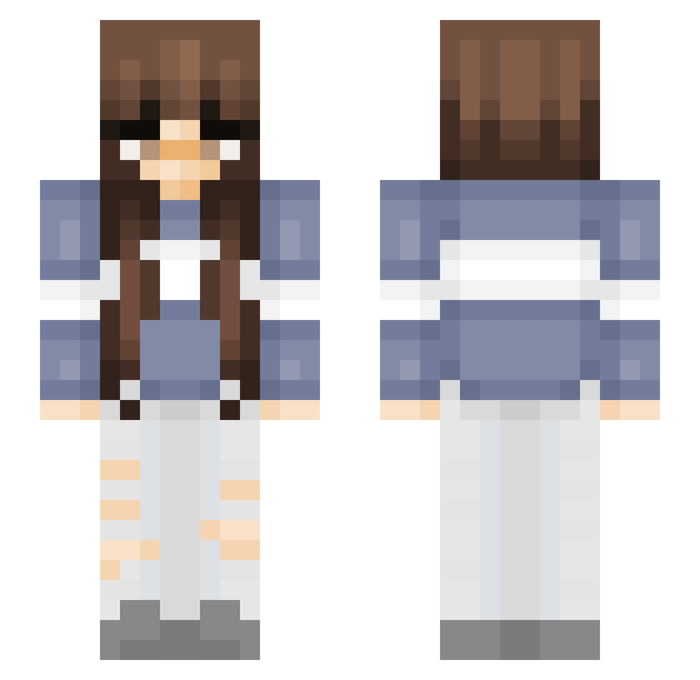 WindFlowersWorld Minecraft skin, front and back view