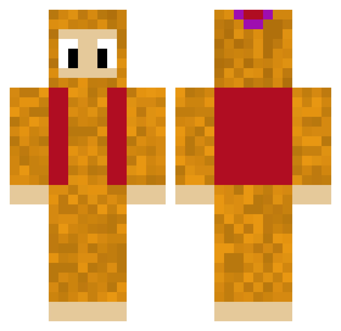 Fulan0o Minecraft skin, front and back view