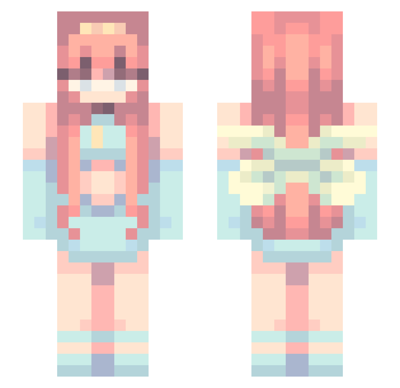 sharleenstar Minecraft skin, front and back view