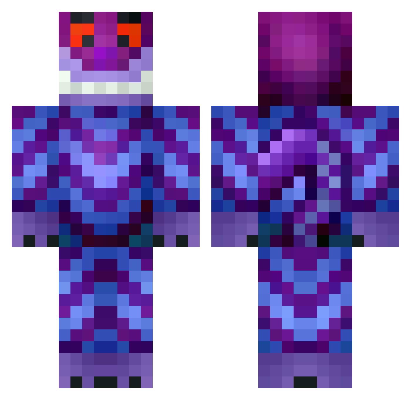 IMREALLYHIM Minecraft skin, front and back view