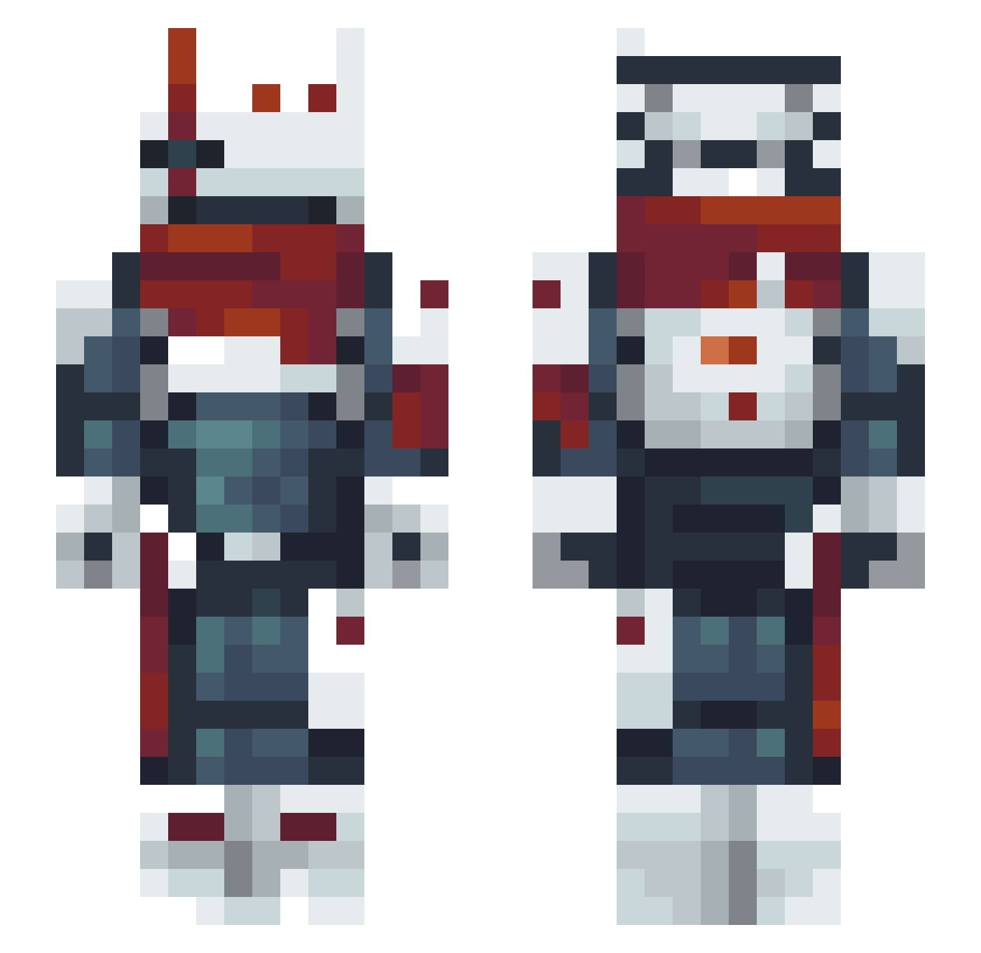 Xerxixas Minecraft skin, front and back view