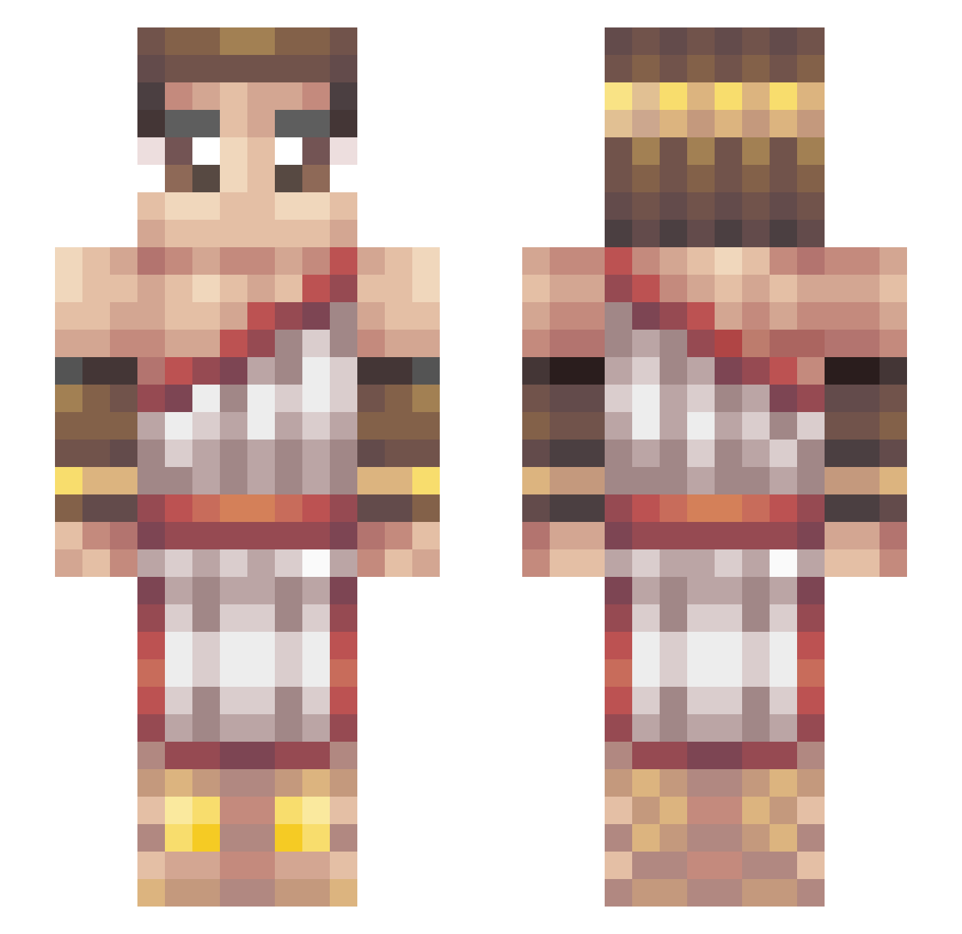 Pallia Minecraft skin, front and back view