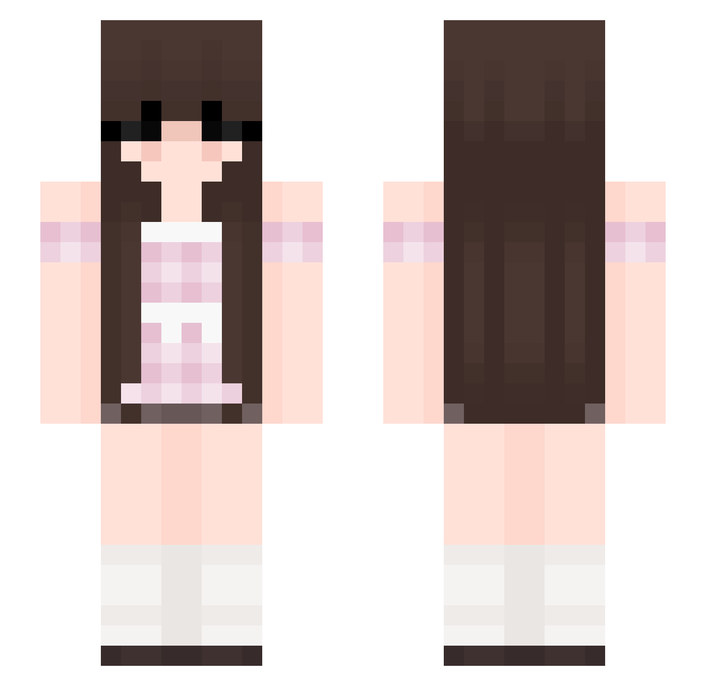 Strwberiies Minecraft skin, front and back view