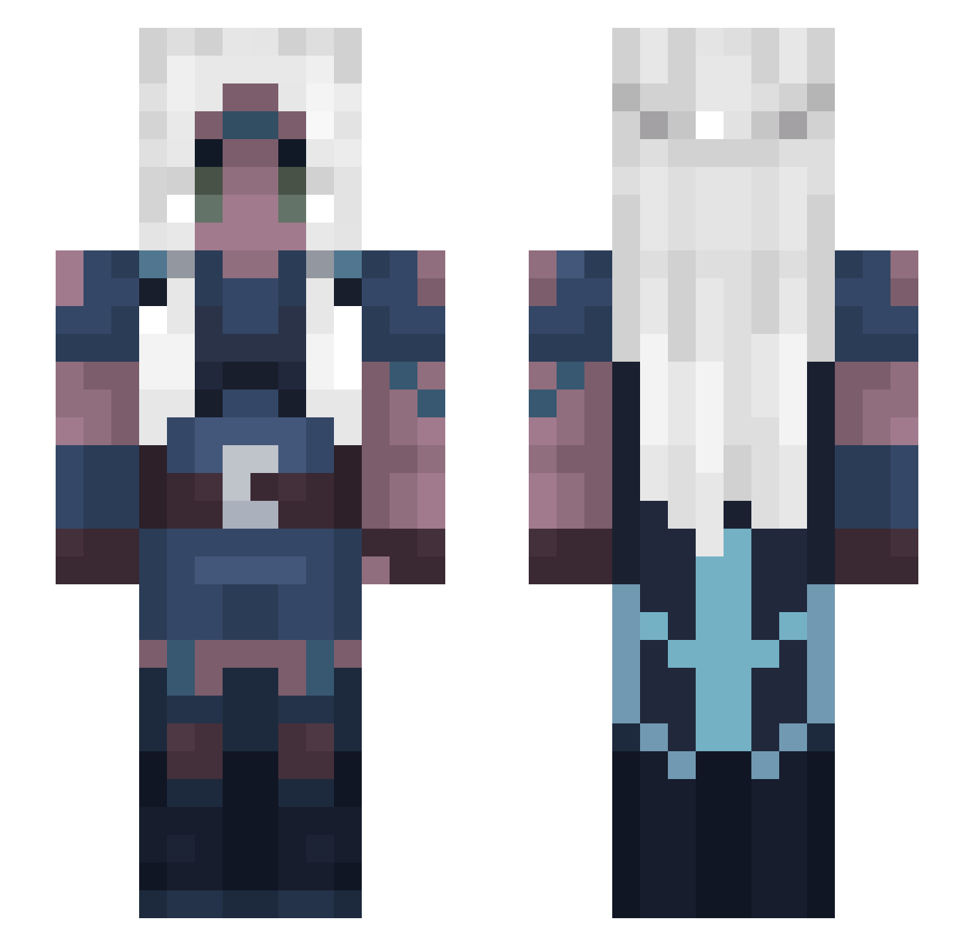 WSpooner Minecraft skin, front and back view