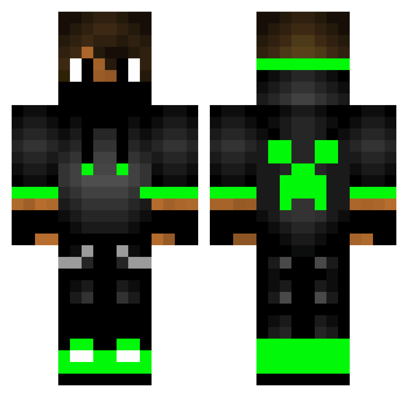 Sceptorma Minecraft skin, front and back view