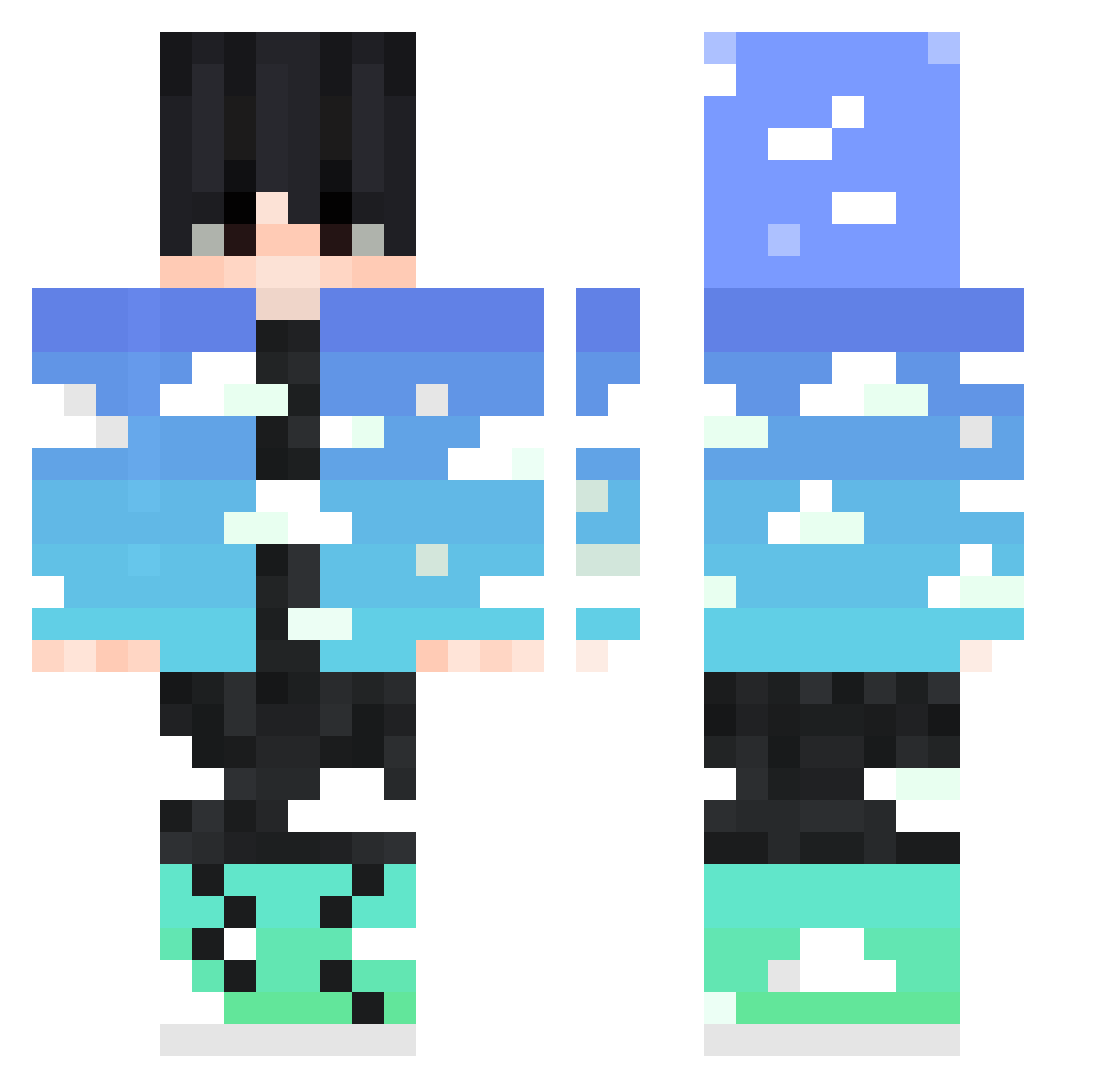 pikachu_r Minecraft skin, front and back view