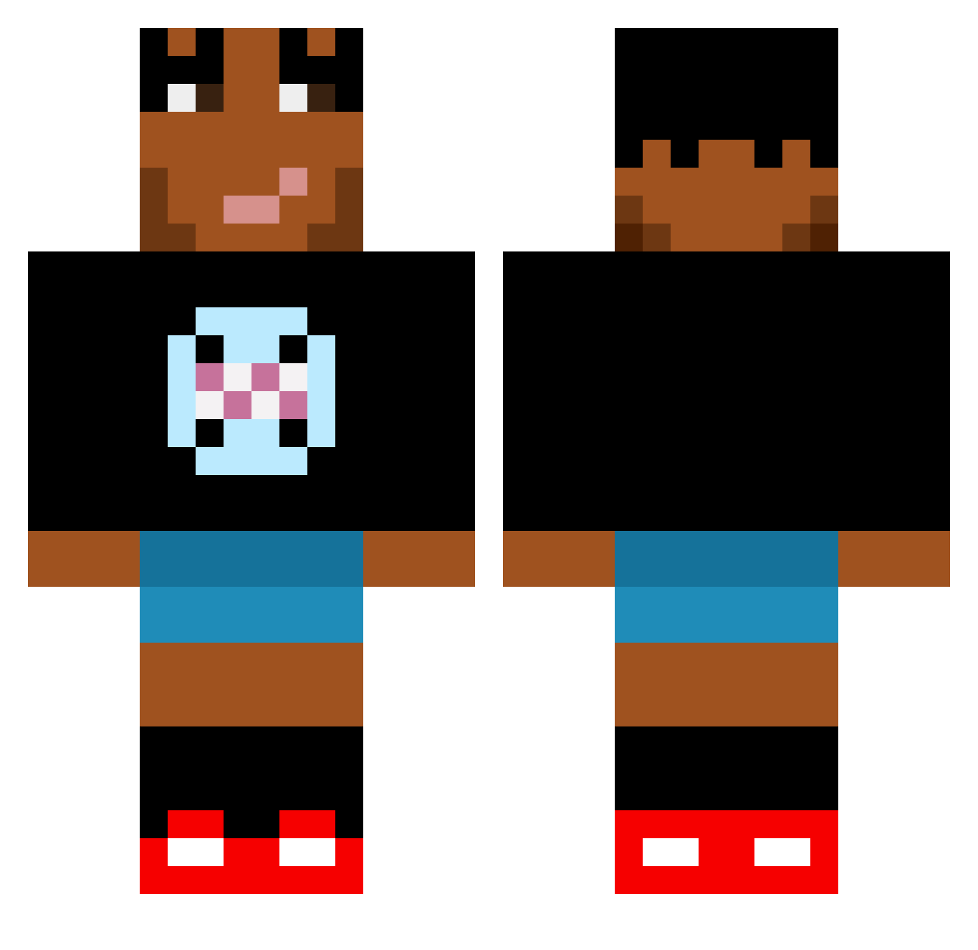 YappingRhino Minecraft skin, front and back view