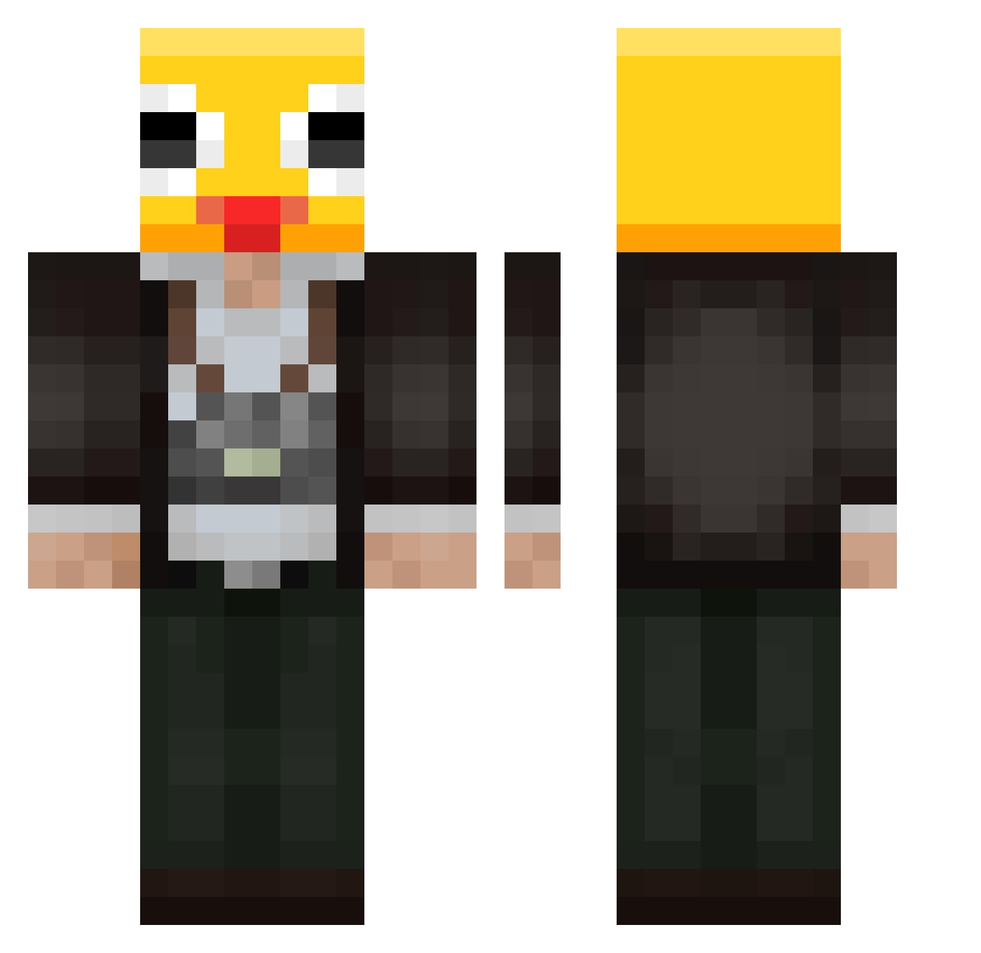 ShippingBean Minecraft skin, front and back view