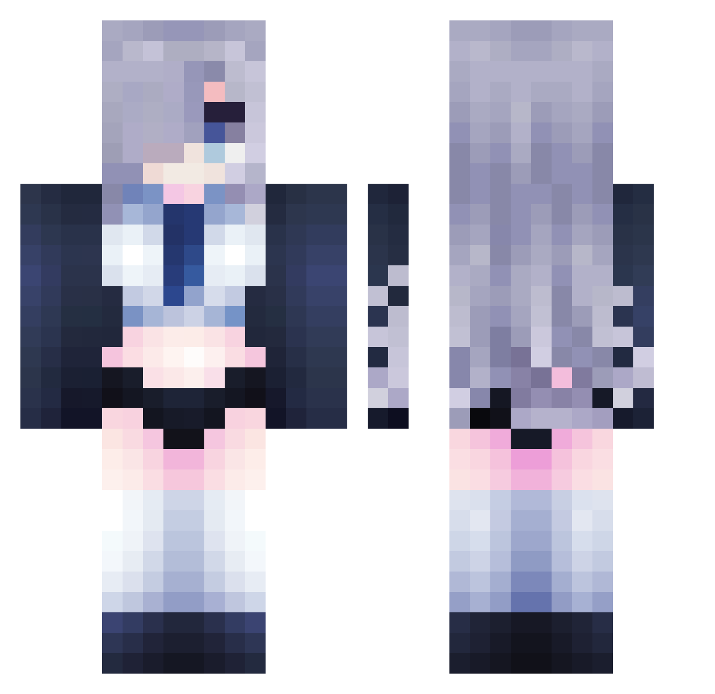 Raigib Minecraft skin, front and back view