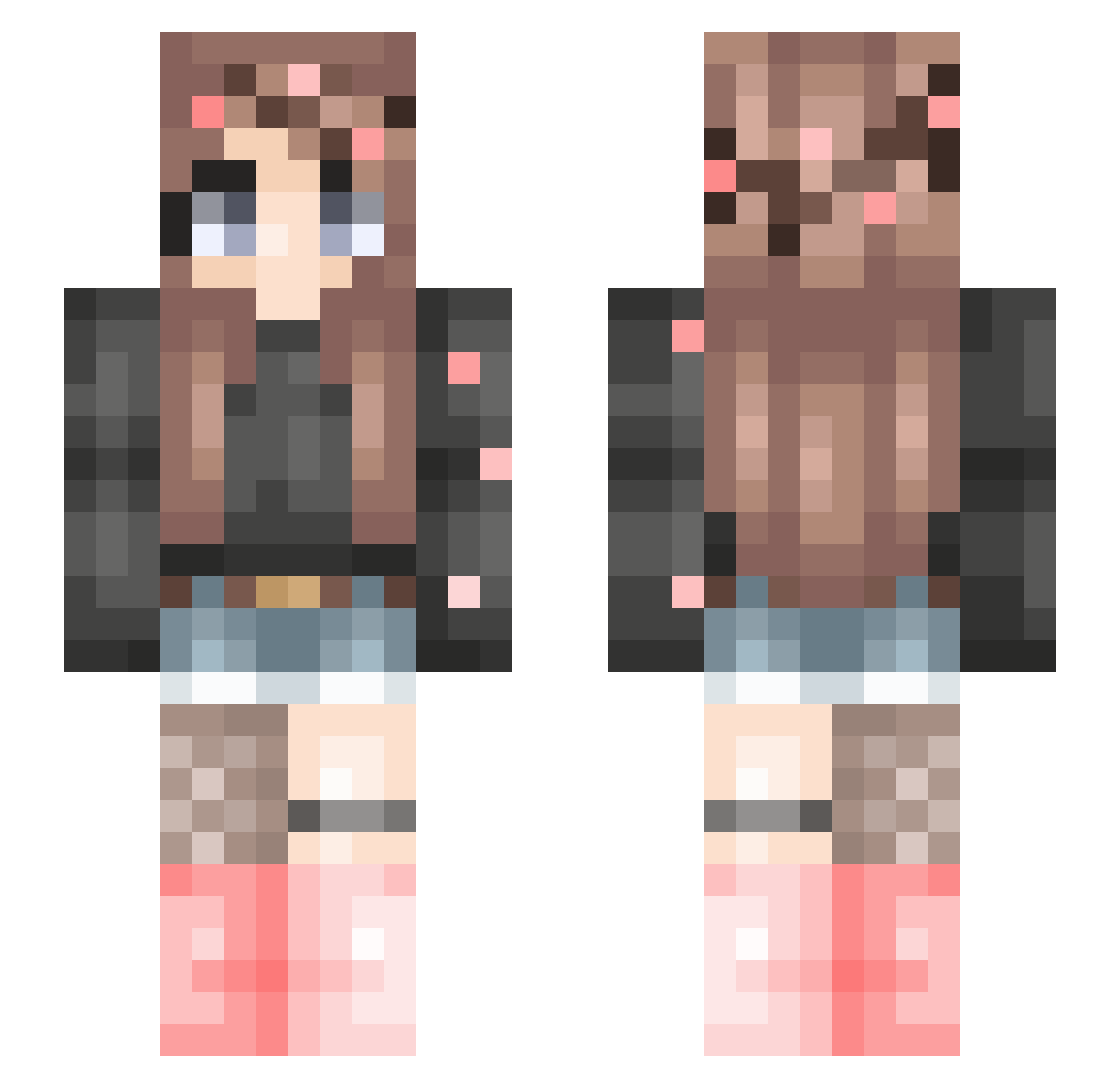 Elle Minecraft skin, front and back view