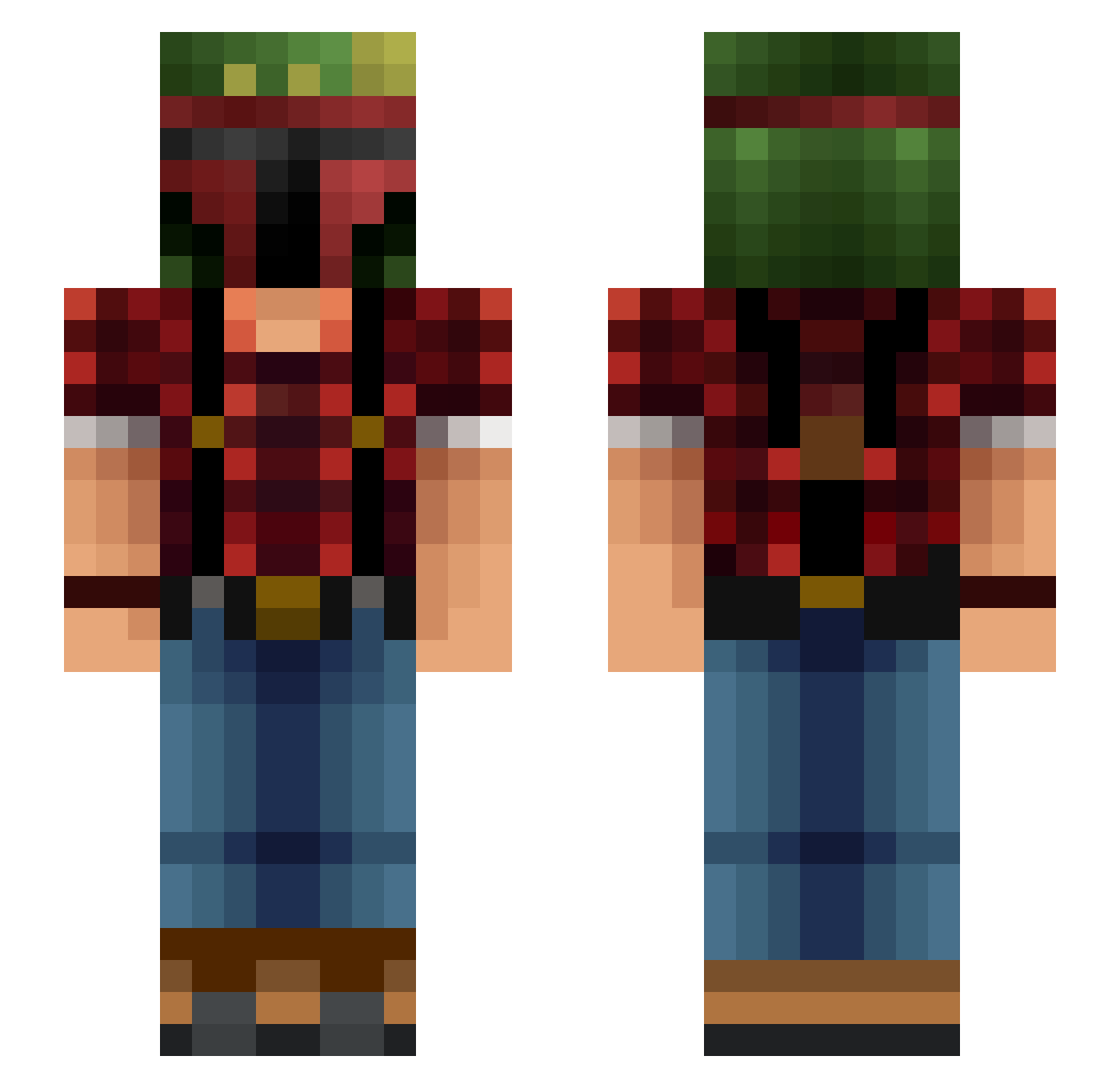 Bubbafett5611 Minecraft skin, front and back view