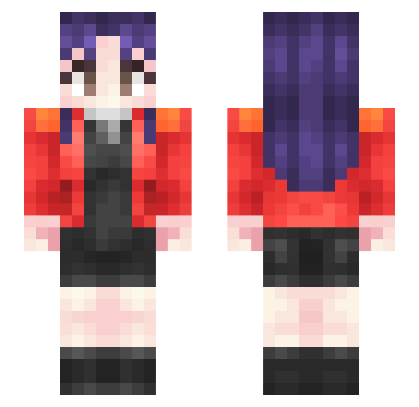 linkikari Minecraft skin, front and back view