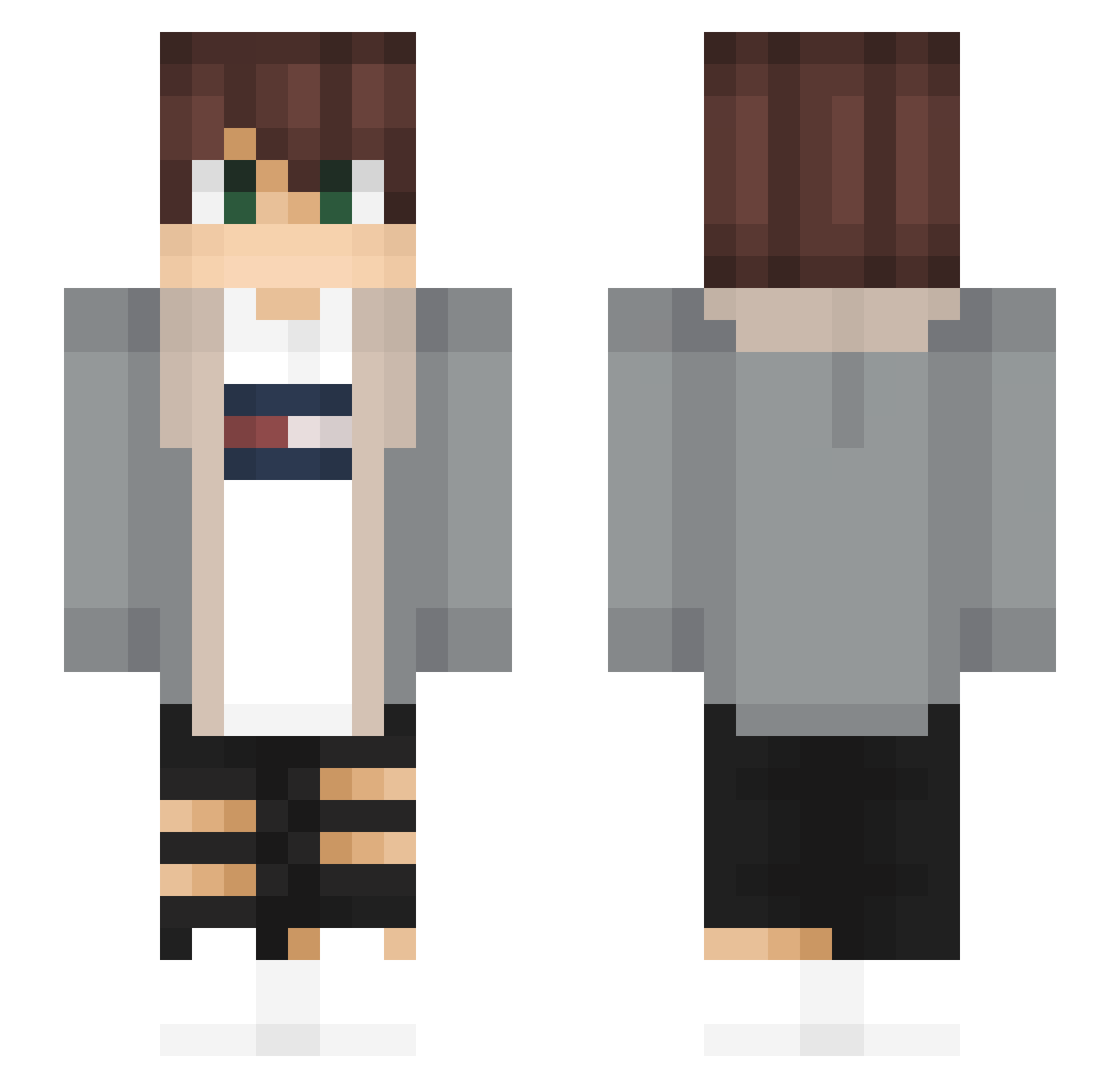 Quellio Minecraft skin, front and back view