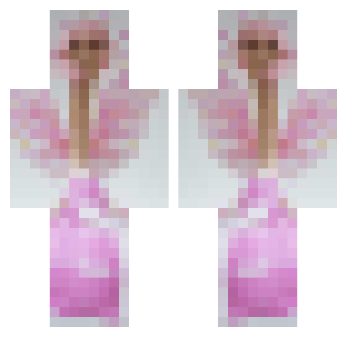 Littlepeek1 Minecraft skin, front and back view