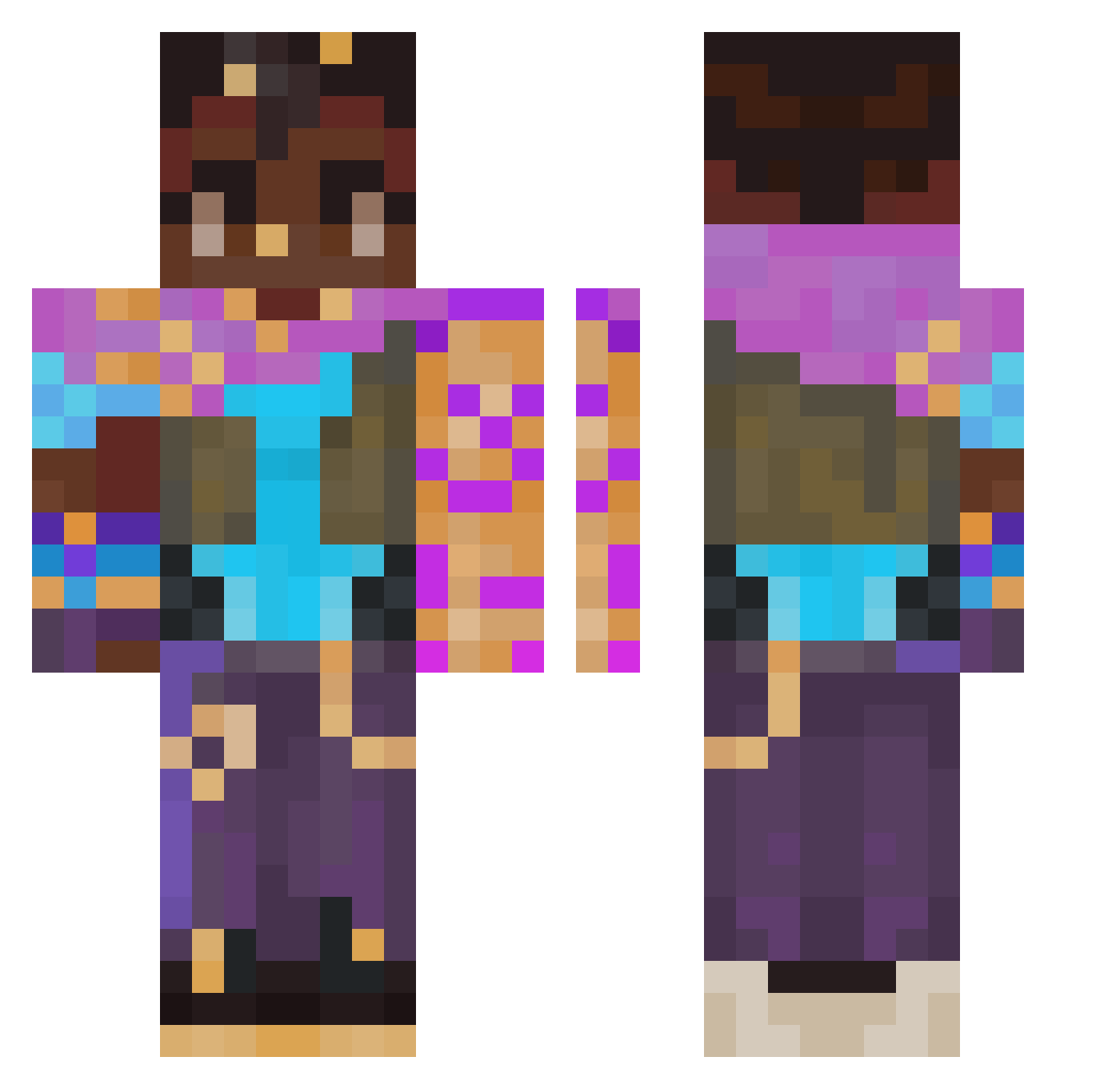 FinalOstrich Minecraft skin, front and back view