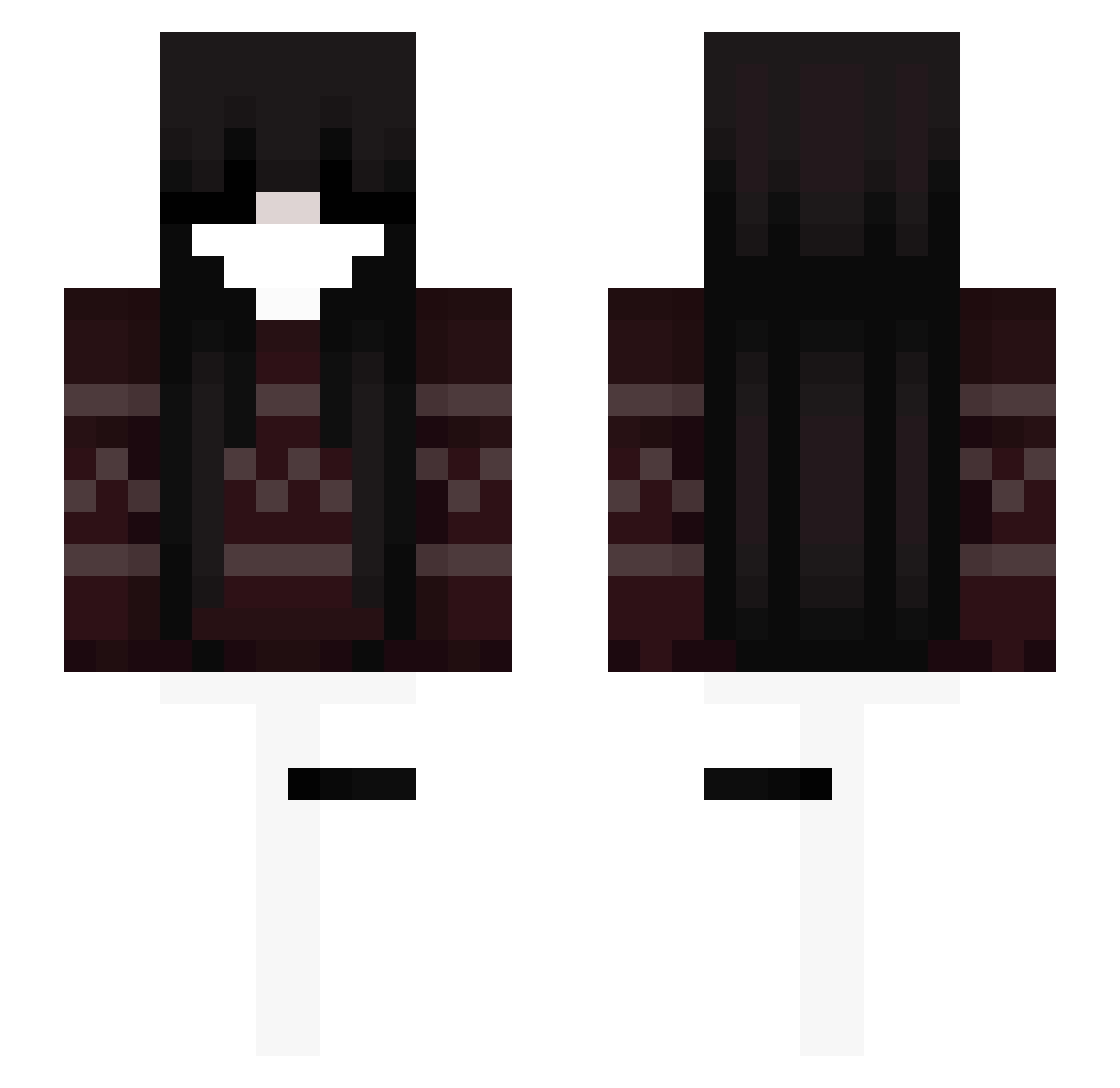 VolexIsMine Minecraft skin, front and back view