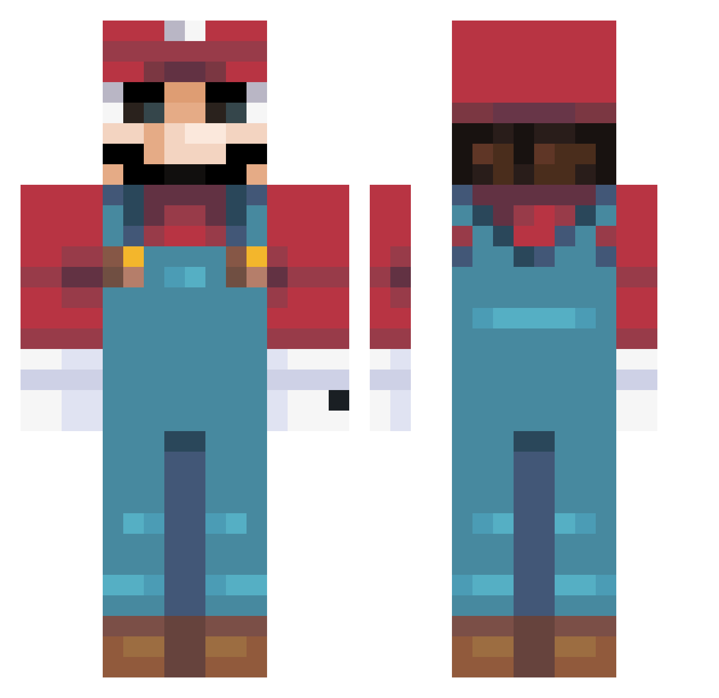 scherpeappel Minecraft skin, front and back view