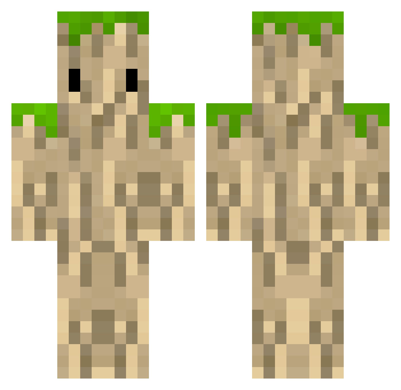 scp0301 Minecraft skin, front and back view