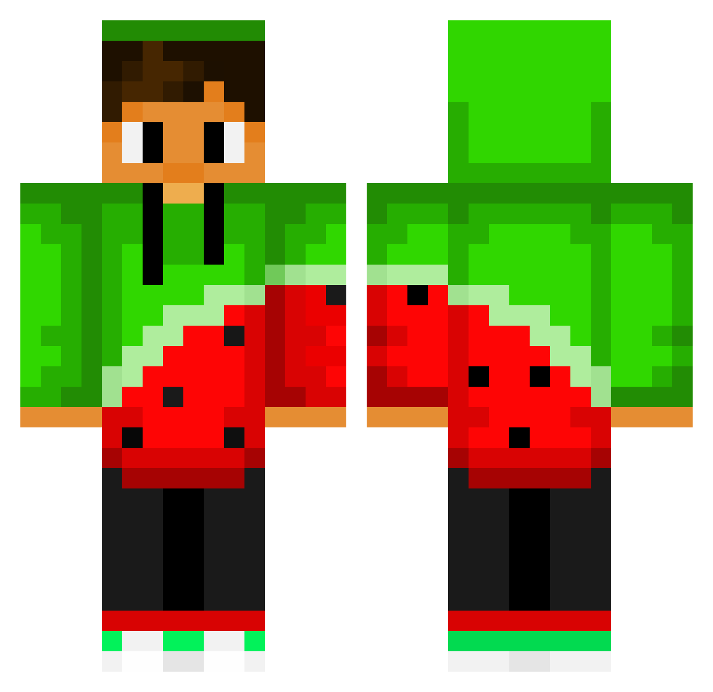 Gorgones_Puma Minecraft skin, front and back view