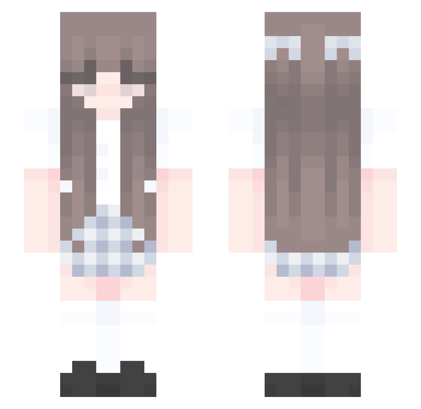Luise Minecraft skin, front and back view