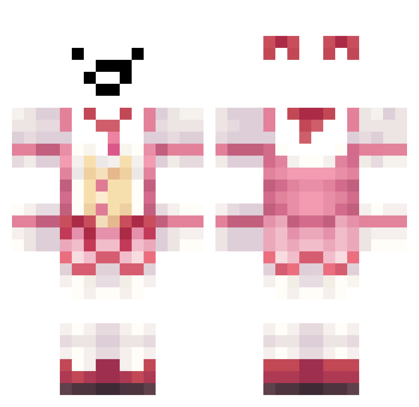 kusohu Minecraft skin, front and back view