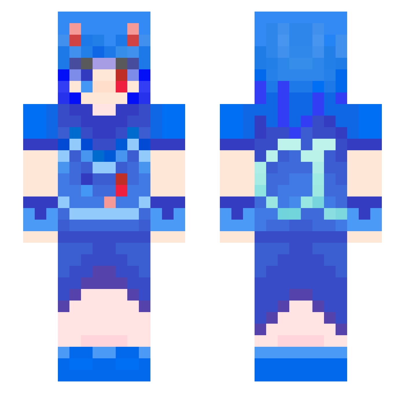 Xiao_an_awa Minecraft skin, front and back view