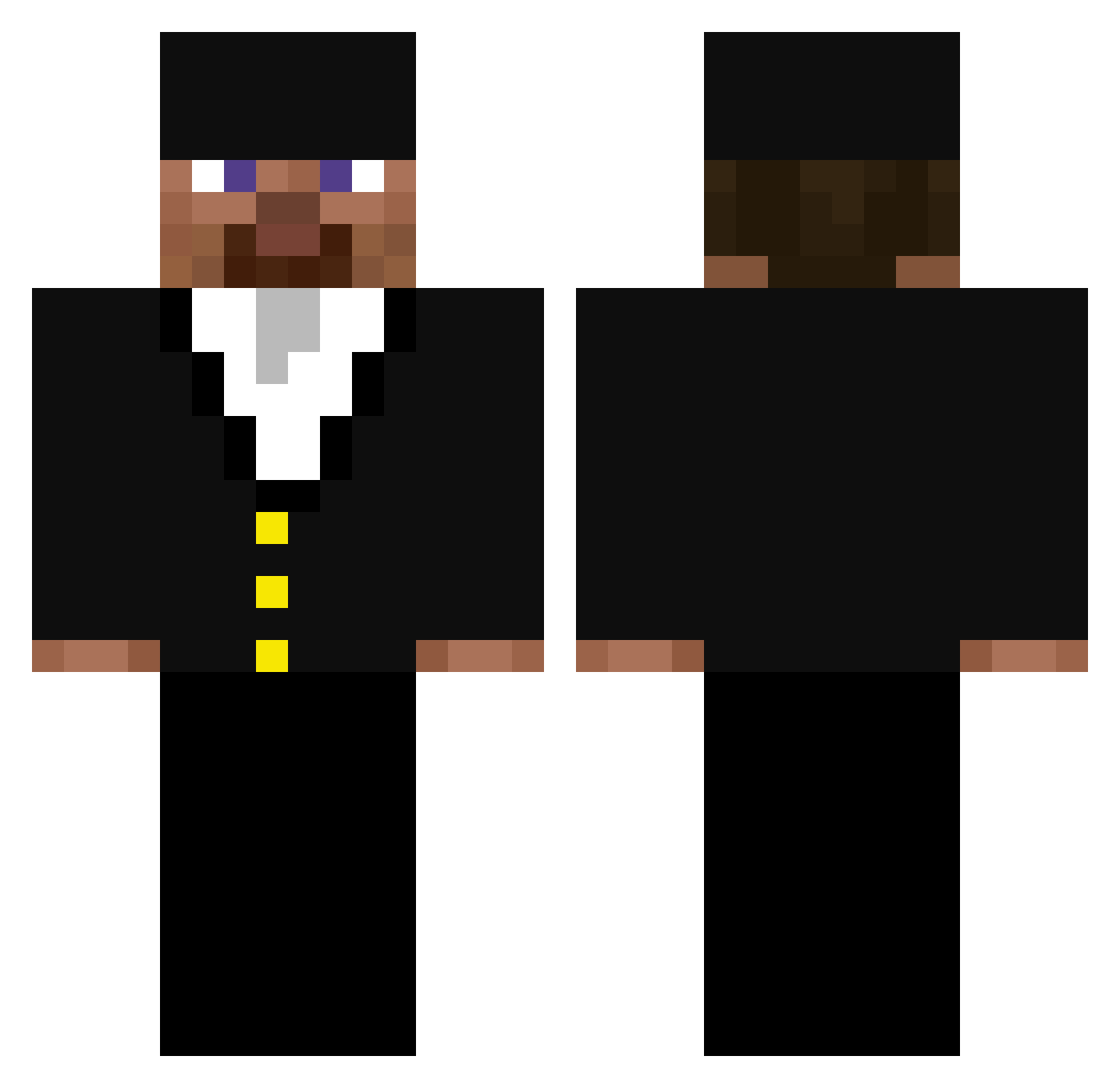 rare1 Minecraft skin, front and back view