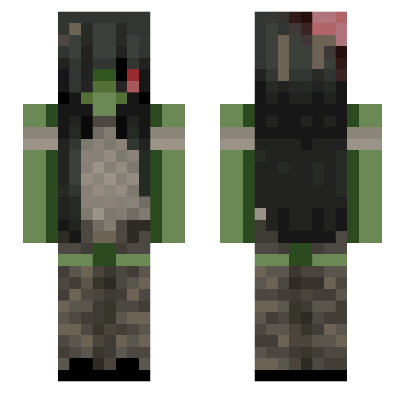 mumufiri Minecraft skin, front and back view