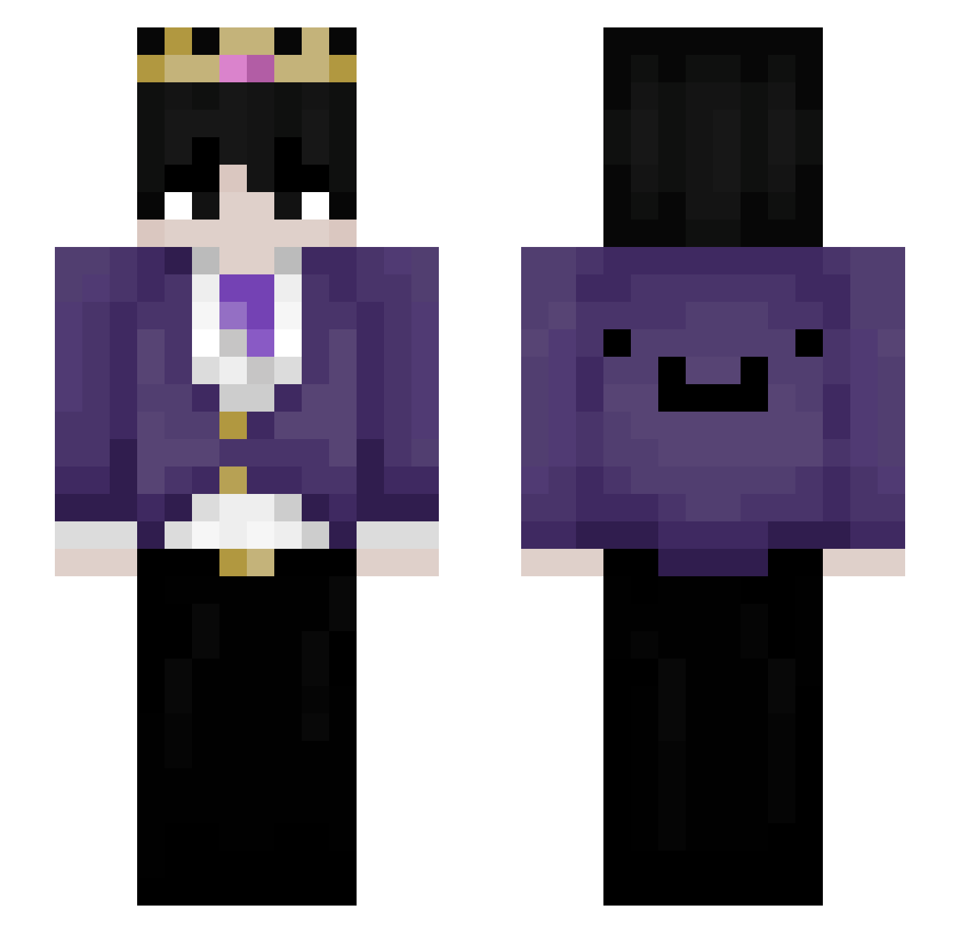 AzurieMC Minecraft skin, front and back view