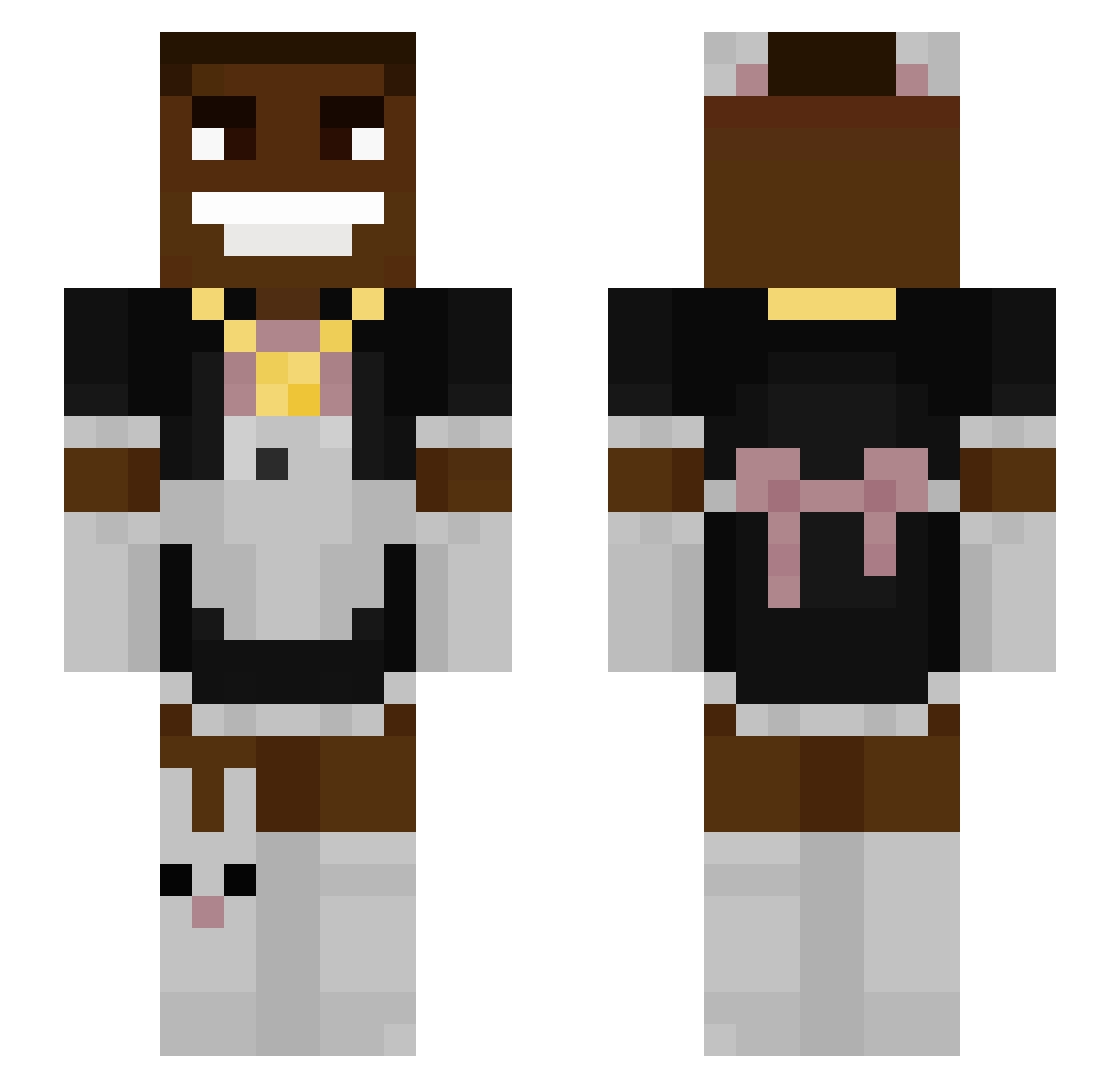 SunkenSeas Minecraft skin, front and back view