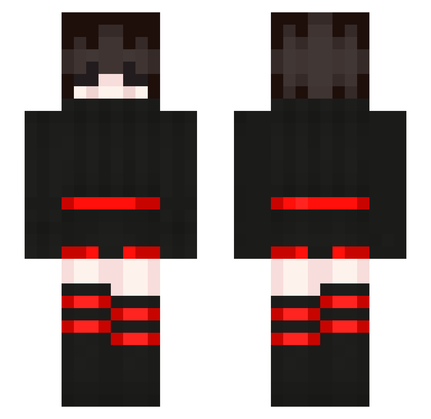S3NN5 Minecraft skin, front and back view