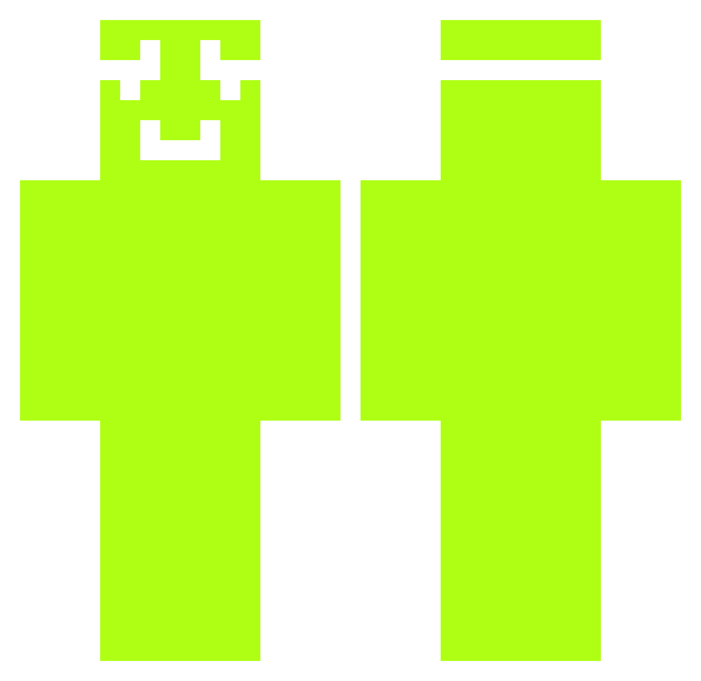 _Decays Minecraft skin, front and back view