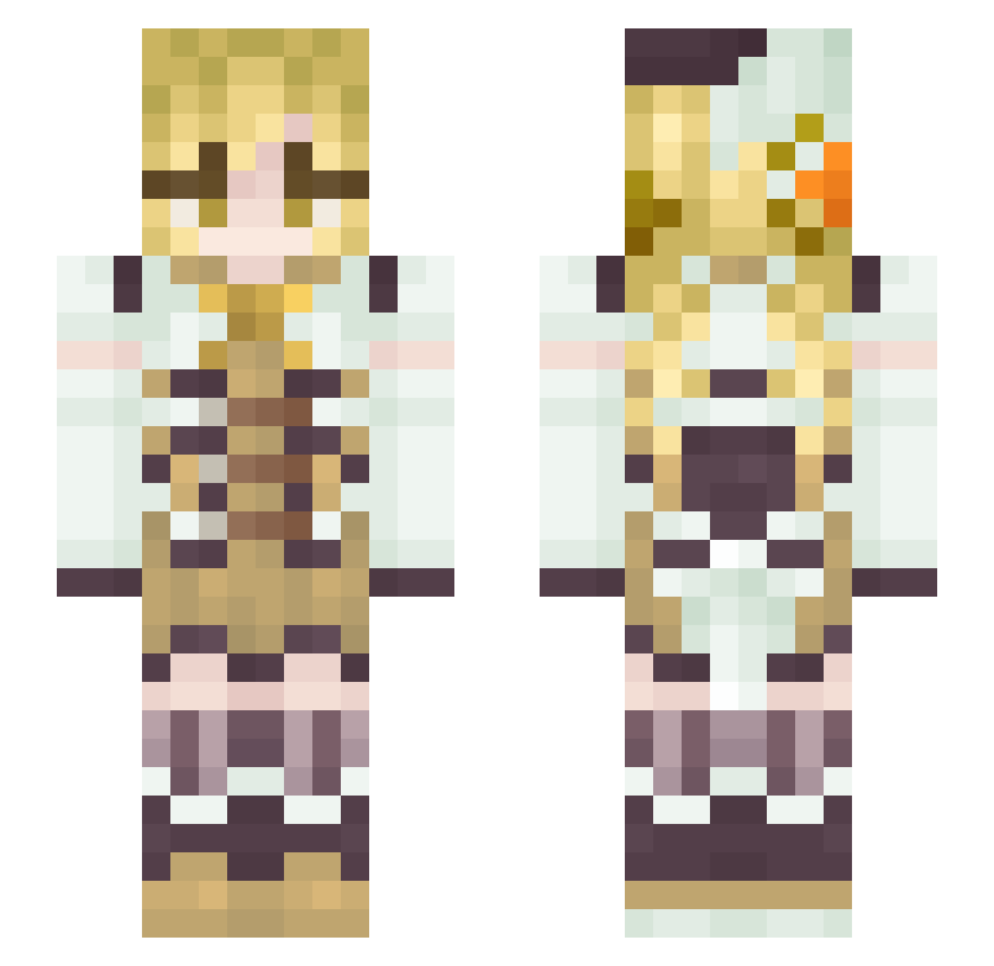 kurinaba Minecraft skin, front and back view