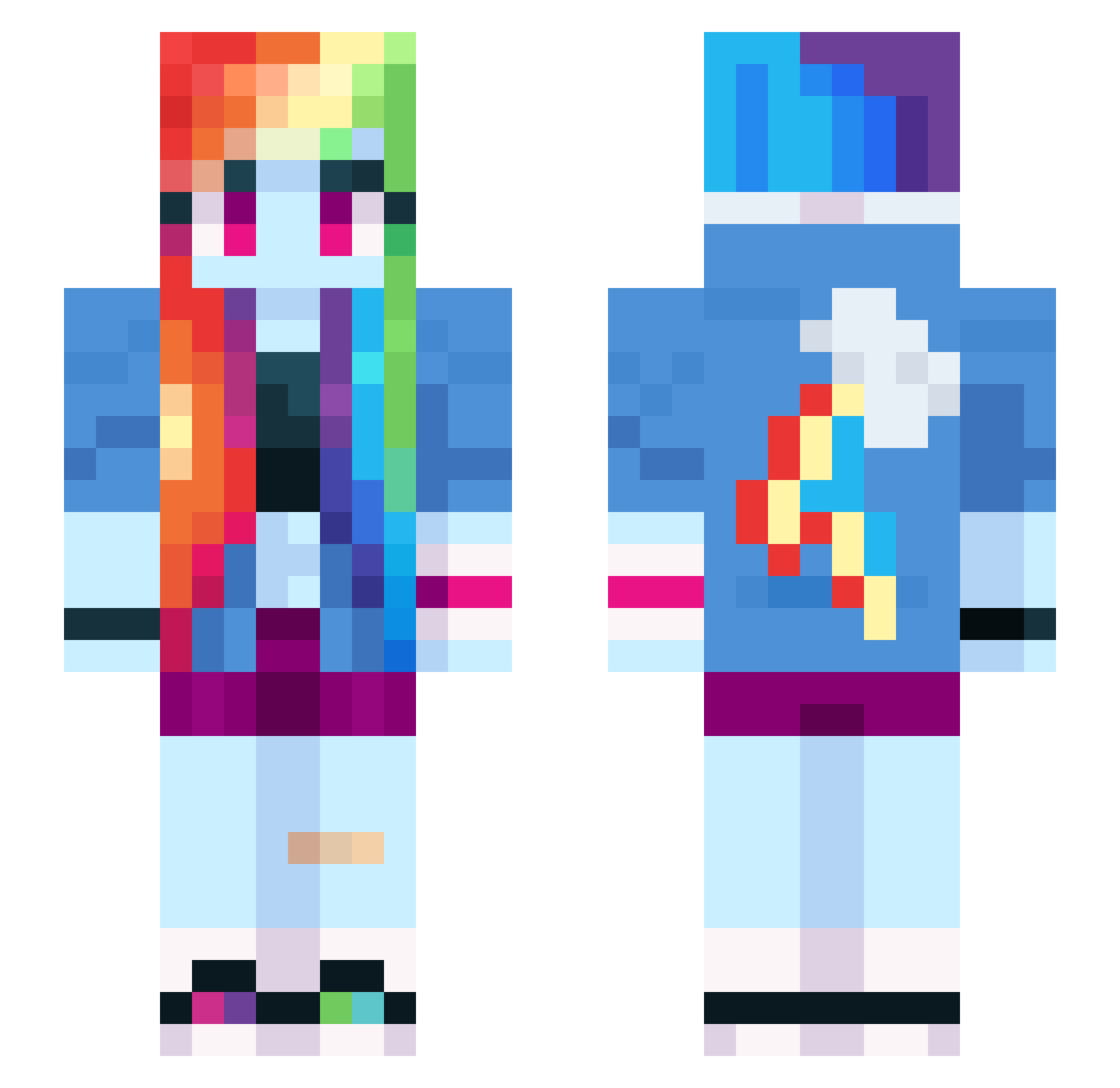 equestriaflyer77 Minecraft skin, front and back view