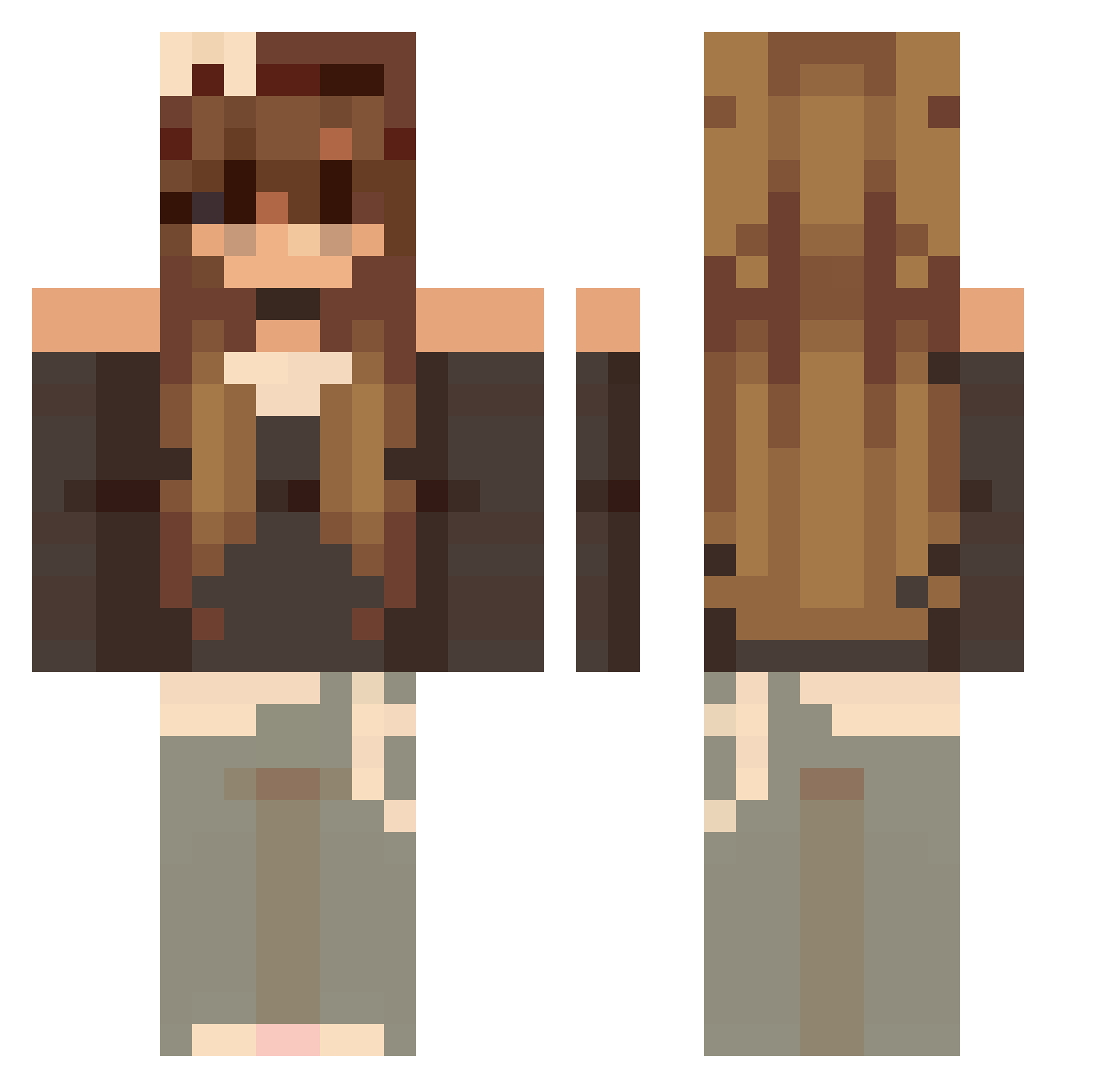 shppt Minecraft skin, front and back view