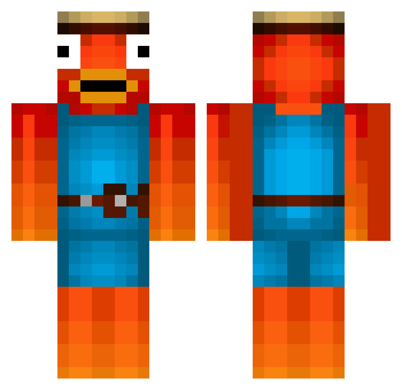 MNPKMAN Minecraft skin, front and back view