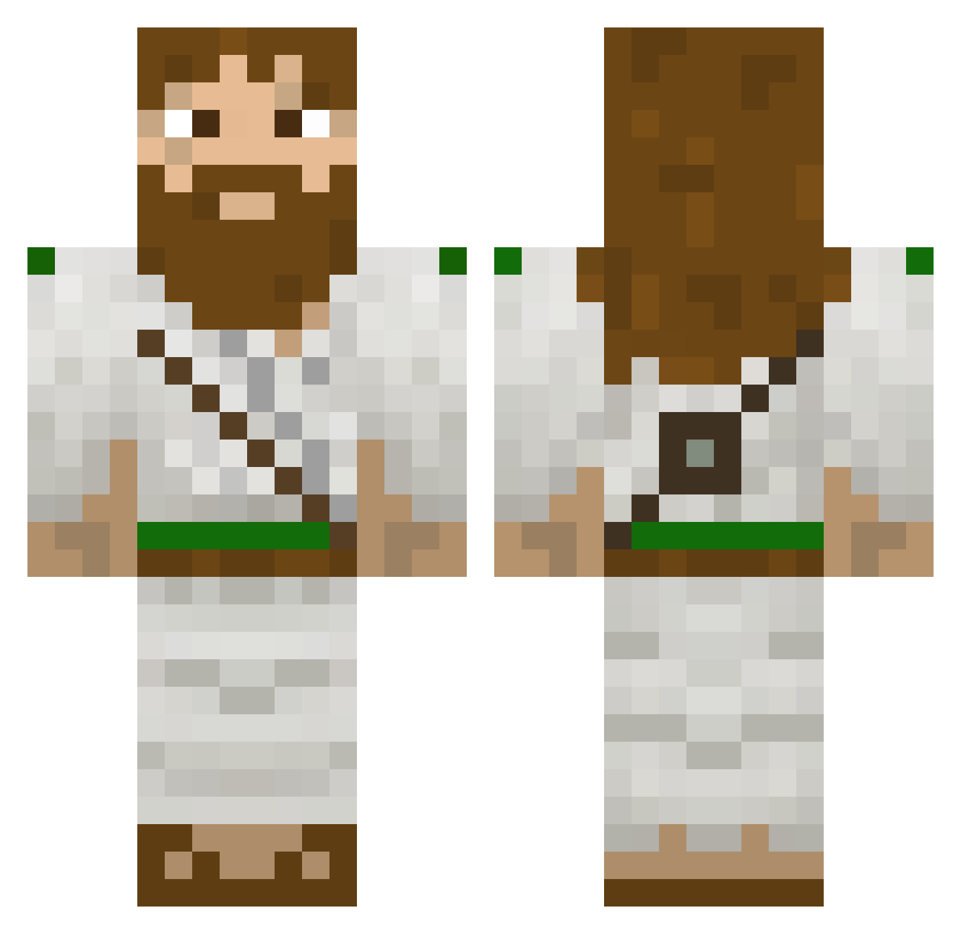Tailor Minecraft skin, front and back view