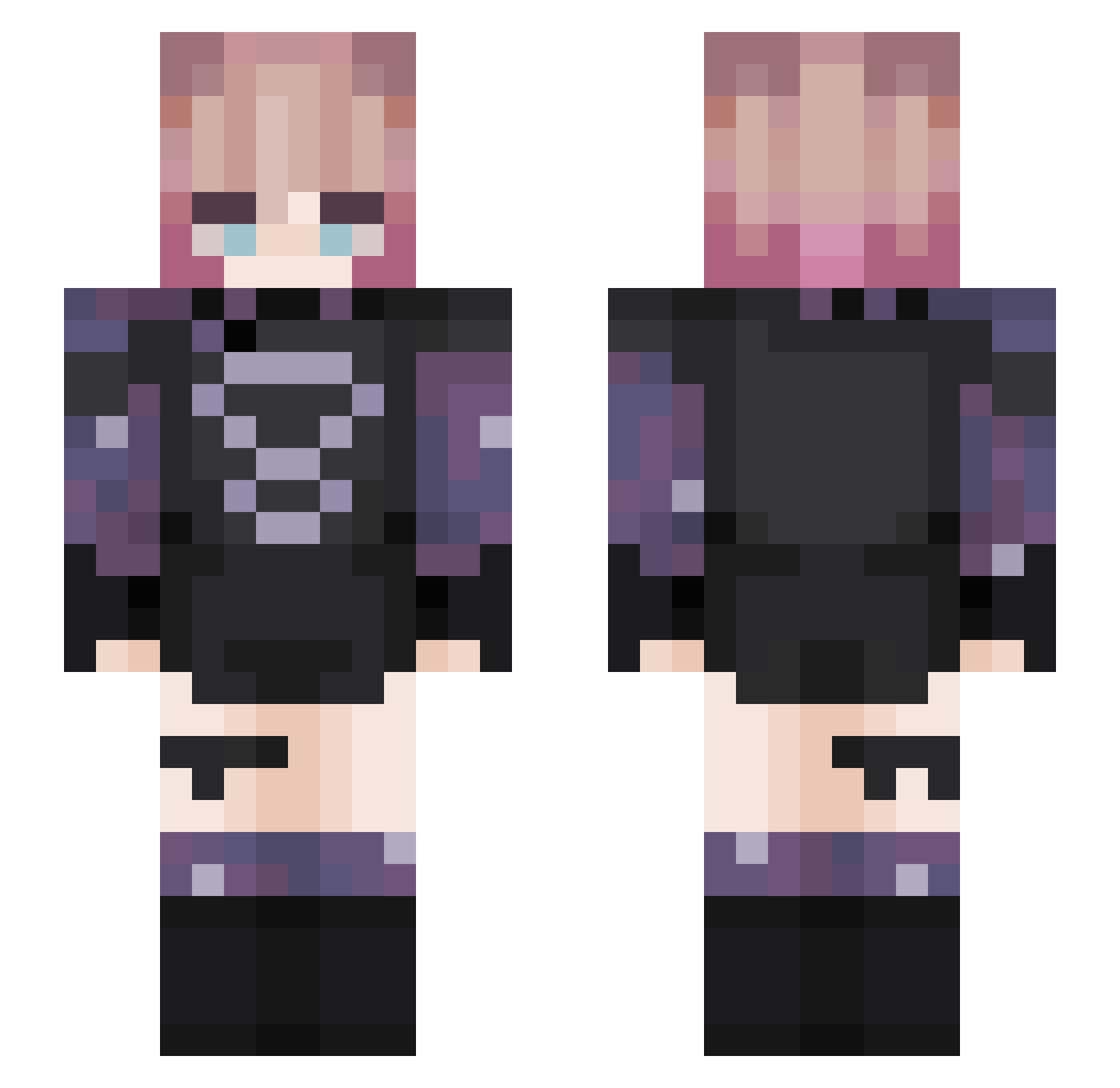 slopuller Minecraft skin, front and back view