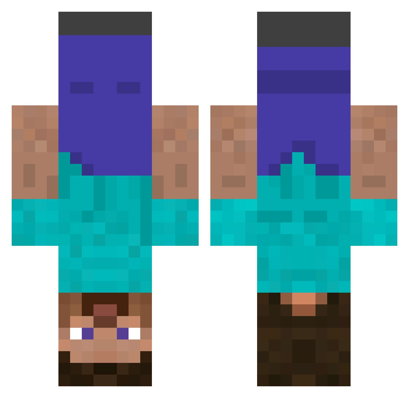 ryrvo Minecraft skin, front and back view