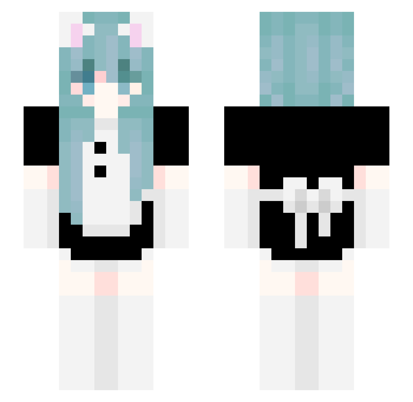 Ruruby Minecraft skin, front and back view