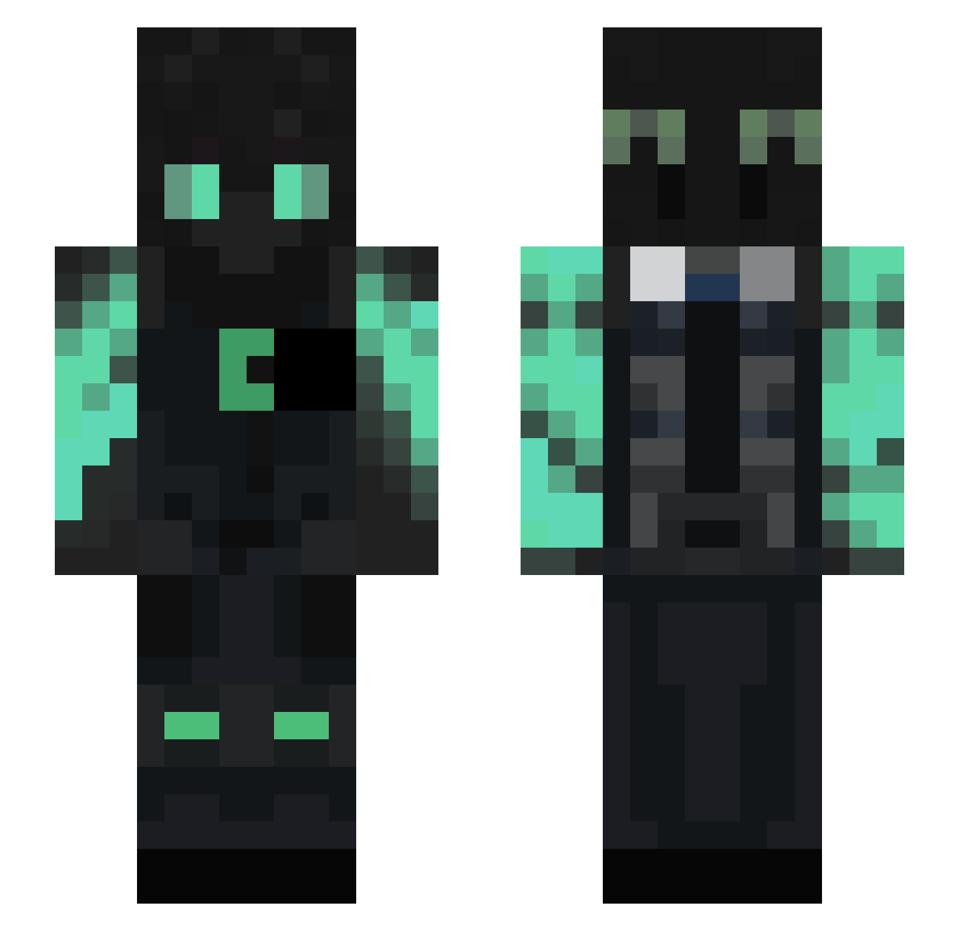 rxbq Minecraft skin, front and back view