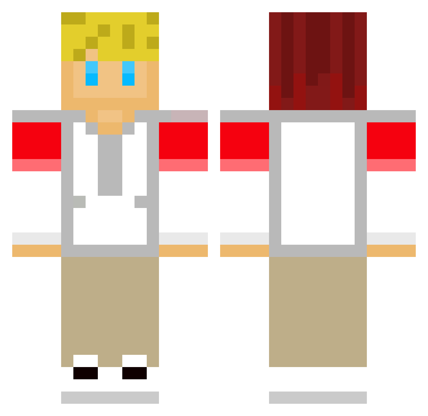 Halan86 Minecraft skin, front and back view