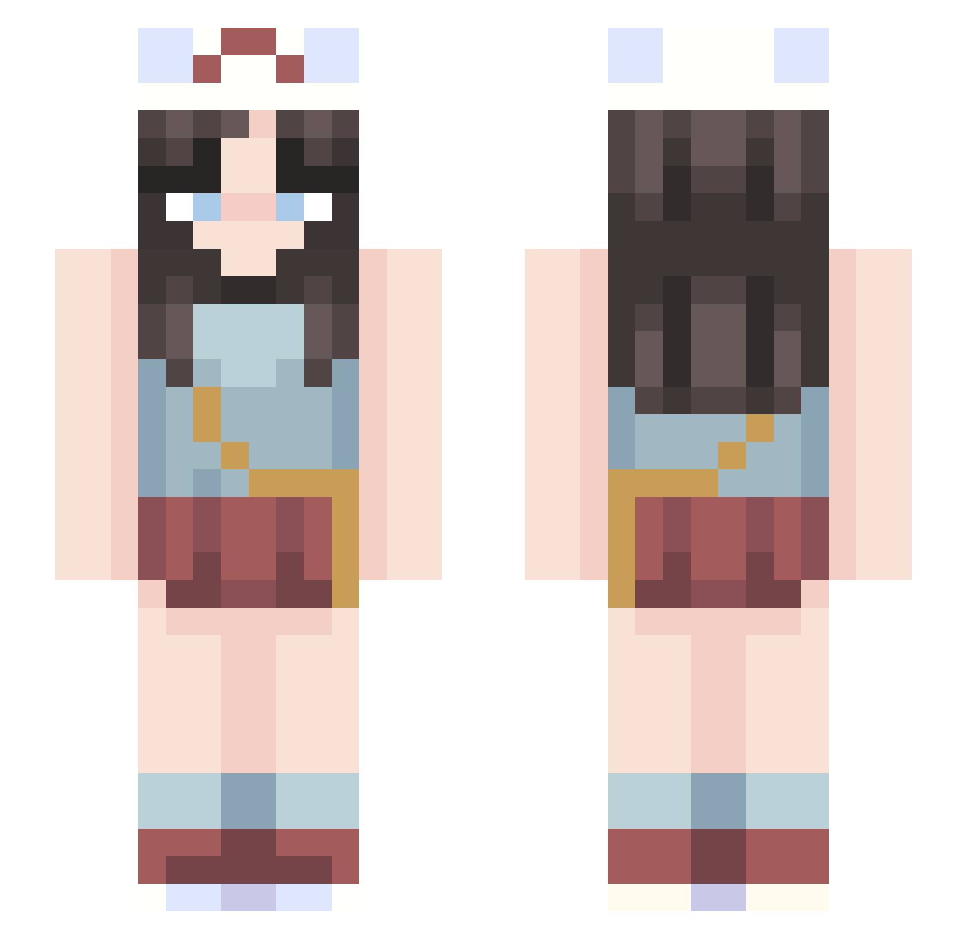 astrxlumi Minecraft skin, front and back view