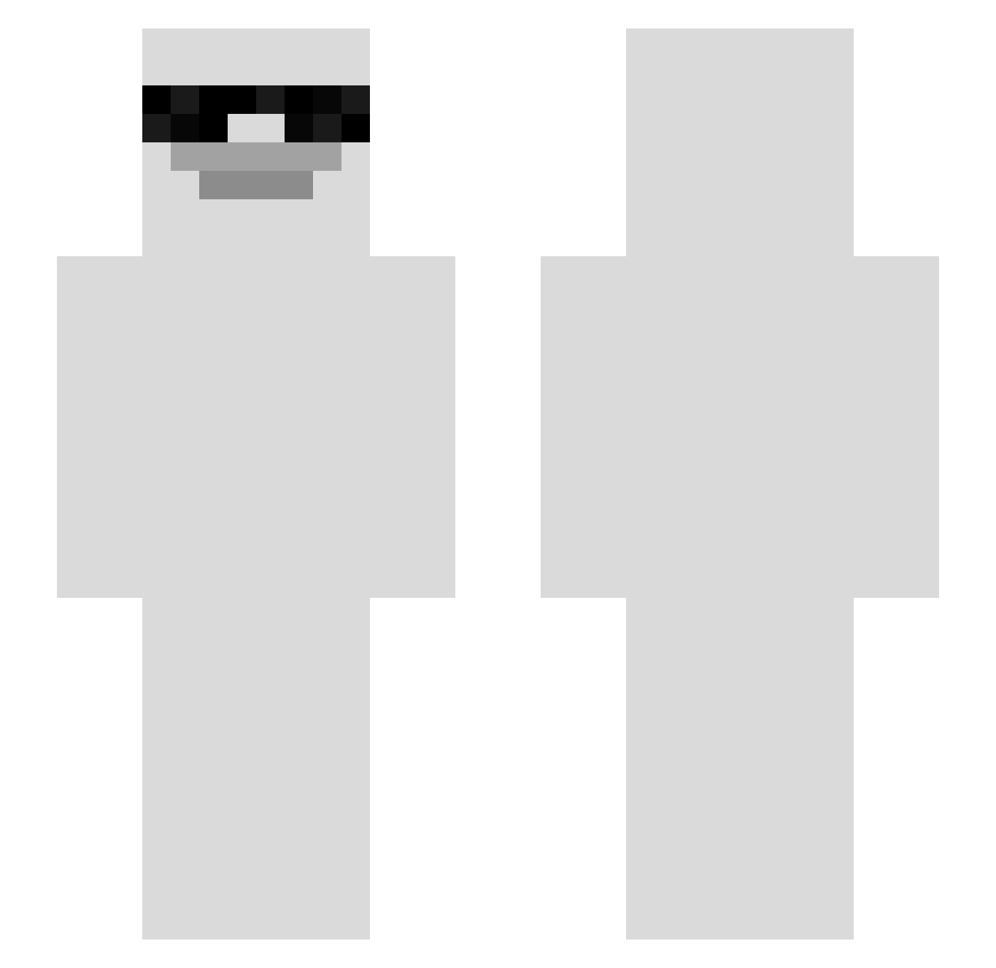wfery Minecraft skin, front and back view