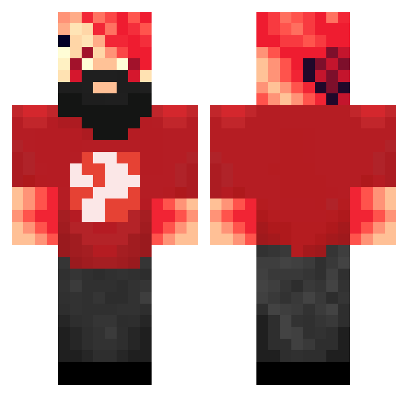 18cn Minecraft skin, front and back view