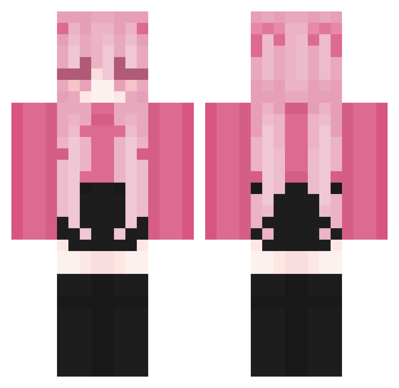Ellen Minecraft skin, front and back view