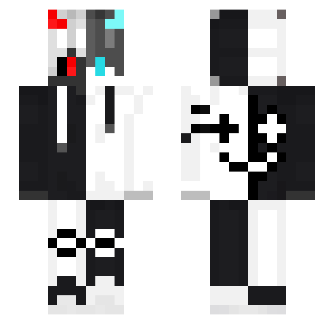 QQToFu Minecraft skin, front and back view