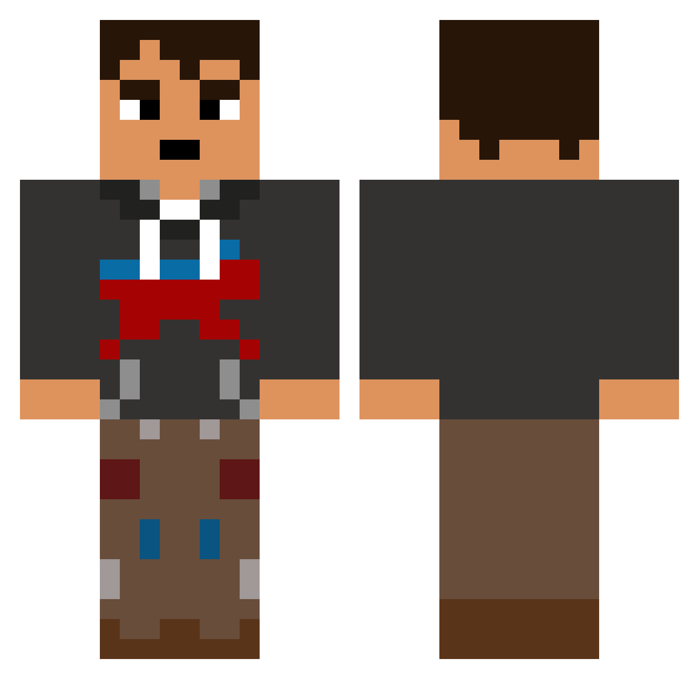 Polypeptide Minecraft skin, front and back view