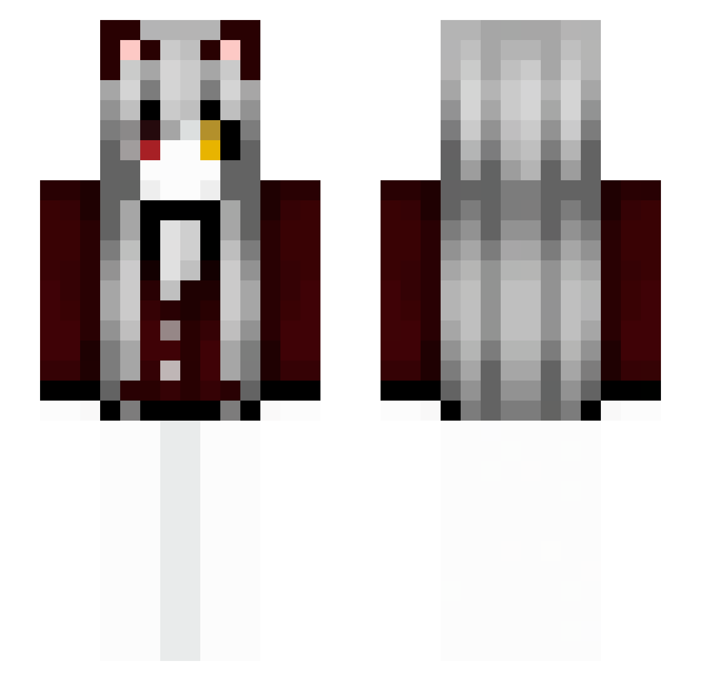 hellspain Minecraft skin, front and back view